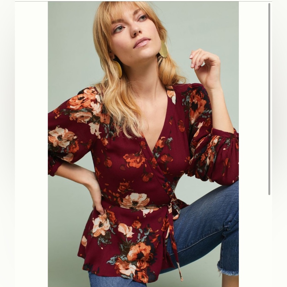 Anthropologie HD in Paris Gail Wrap Blouse